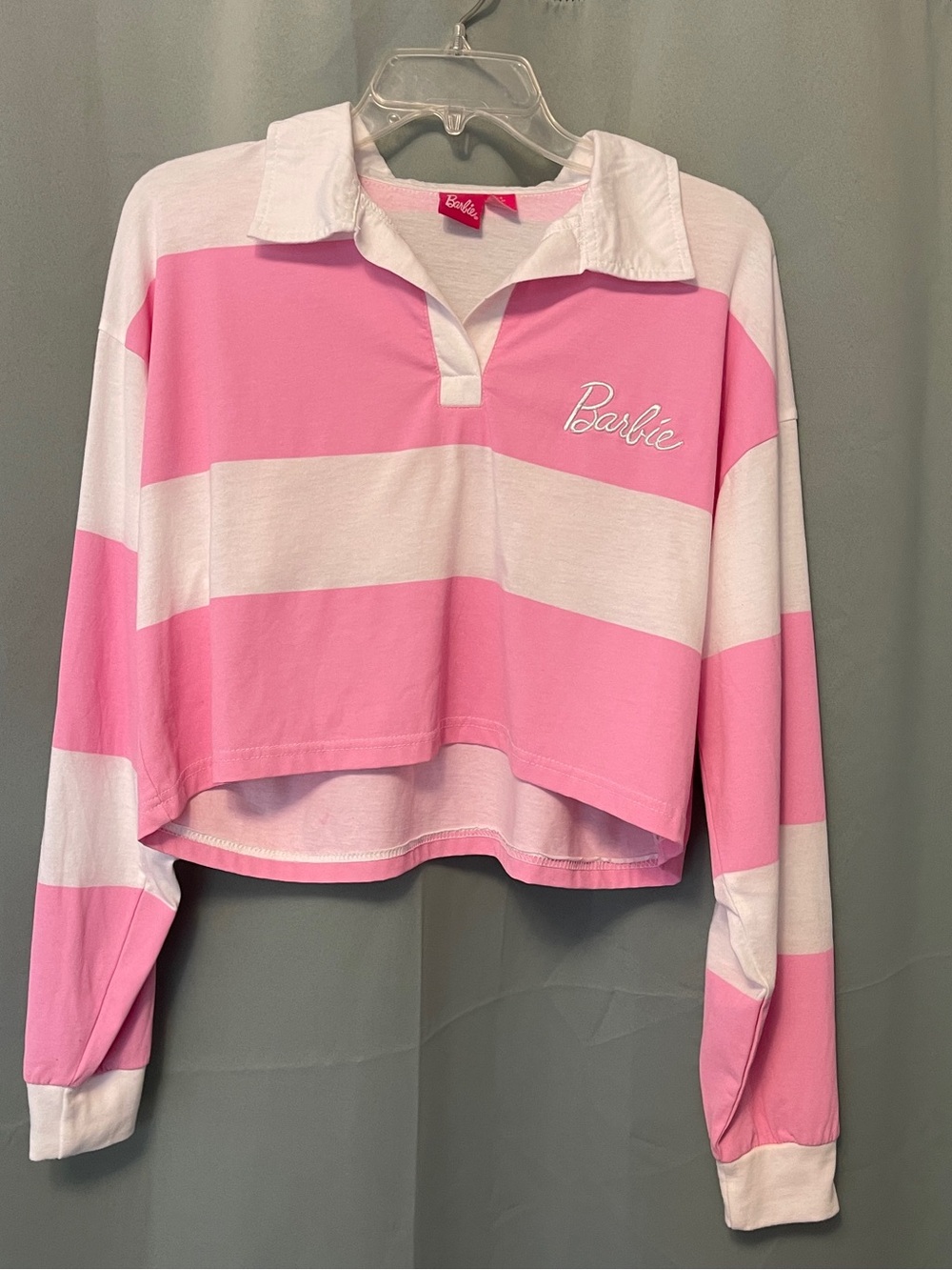 Barbie x Boohoo Collab Rugby Cropped Top Womens Size 4 (Small)